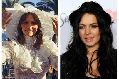 Linda Lovelace 1974-ben és Lindsay Lohan 2010-ben