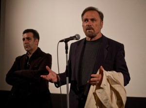 Franco Nero olasz színész és Giancarlo Planta olasz rendező Angelus Hiroshimae című filmjük magyarországi bemutatóján 2010. november 4-én