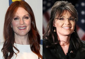 Julianne Moore amerikai színésznő és Sarah Palin amerikai politikus