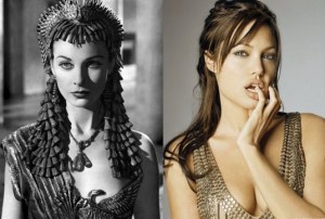 Vivien Leigh brit színésznő 1945-ben és Angelina Jolie amerikai színésznő 2003-ban