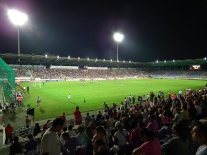 A Forma-1-es pilótákból álló labdarúgó-válogatott és a magyar All Star csapat barátságos mérkőzése a budapesti Szusza Ferenc Stadionban 2011. július 27-én