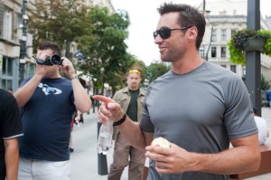 Hugh Jackman ausztrál színész a budapesti Egyetem téren 2011. szeptember 1-jén
