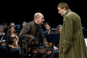 Kulka János és Makranczi Zalán az Alföldi Róbert rendezte Ármány és szerelem című darabban a Nemzeti Színházban