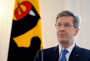 Christian Wulff német elnök bejelenti lemondását a berlini Bellevue kastélyban 2012. február 17-én
