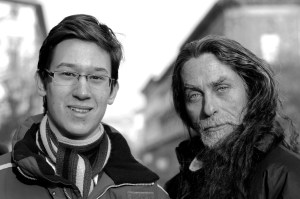 Bicskey Lukács magyar színésszel, a filmem főszereplőjével az Emberség forgatásán Budapesten 2012. január 29-én (Fotó: Szilasi Katalin)