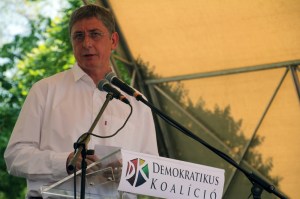 Gyurcsány Ferenc volt kormányfő, a Demokratikus Koalíció (DK) elnöke beszédet tarta pártja városligeti majálisán 2012. május 1-jén. (Fotó: Mészáros Márton) 