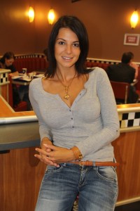 Sarka Kata modell, Hajdú Péter műsorvezető felesége Budapesten 2012. szeptember 13-án (Fotó: Mészáros Márton) 