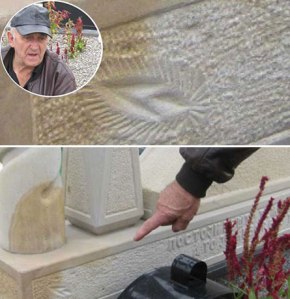 A szerb Milan Marinkovic neje sírkövén mutatja a halott utolsó kívánságát: véssék a kőbe a vagináját