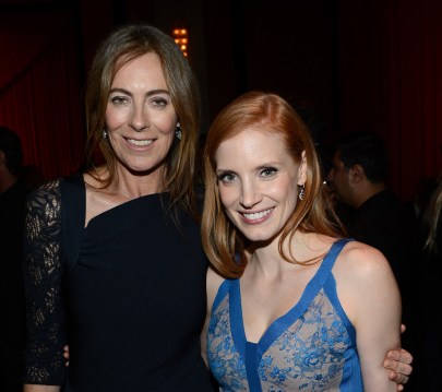  Kathryn Bigelow Oscar-díjas rendező és a film főszereplője, Jessica Chastain amerikai színésznő a Zero Dark Thirty című filmjük premierjén Hollywoodban 2012. december 10-én