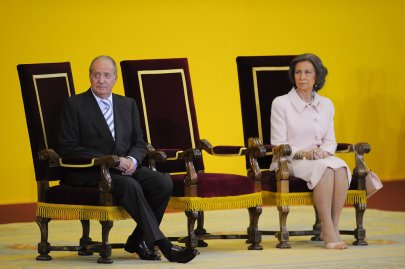 I. János Károly spanyol király és Zsófia spanyol királyné (Pápalátogatás, Madrid, 2010)