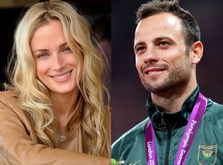 Reeva Steenkamp dél-afrikai manöken (1983-2013) és élettársa, Oscar Pistorius dél-afrikai paralimpiai bajnok