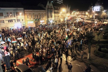 Demonstráció Székelyföld autonómiáért