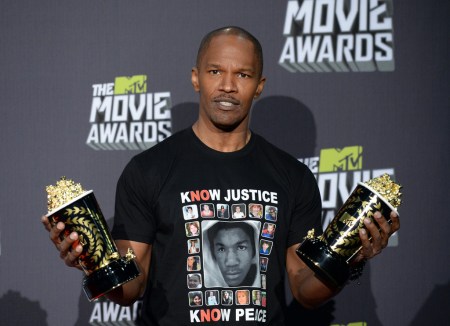  Jamie Foxx amerikai színész az MTV Movie Awards átadási ünnepségén a kaliforniai Culver Cityben 2013. április 14-én
