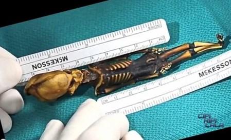 A chilei Atacama sivatagban talált mindössze 15 centiméteres csontvázat vizsgálják 2012 őszén