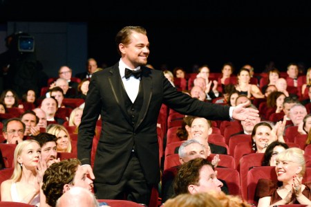 Leonardi DiCaprio amerikai színész A nagy Gatsby című filmje díszbemutatóján a 66. Cannes-i Nemzetközi Filmfesztiválon 2013. május 15-én