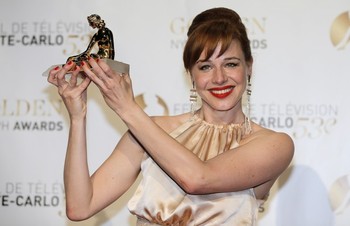 Ónodi Eszter magyar színésznő a legjobb színésznőnek járó Arany Nimfa-díjjal az 53. Monte-carlói Arany Nimfa televíziós fesztiválon Monte-Carlóban 2013. június 13-án
