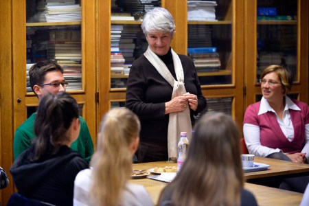 Gróf Nádasdy Borbála az Alsóerdősori Bárdos Lajos Gimnáziumban 2013. október 10-én