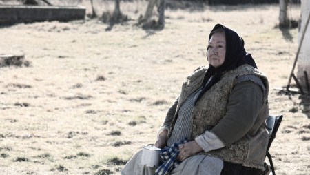 Molnár Piroska A nagy füzet című filmje forgatásán jelmezben