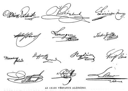 Az aradi vértanúk aláírása