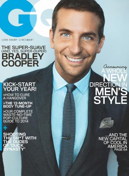 Bradley Cooper amerikai színész a GQ magazin 2014 januári címlapján