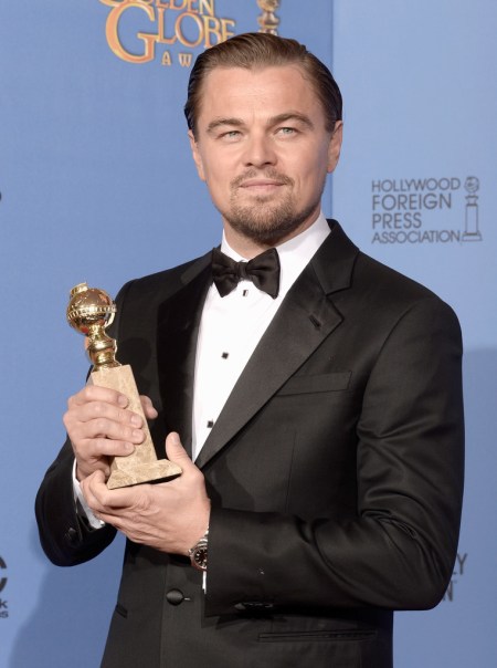 Leonardo DiCaprio amerikai színész a Golden Globe-díjak 71. átadási ünnepségén Los Angelesben 2014. január 13-án