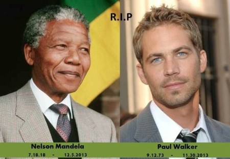 Nelson Mandela Nobel-békedíjas dél-afrikai államfő és Paul Walker ausztrál színész is 2013 halottjai