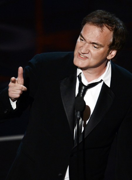 Quentin Tarantino Oscar-díjas amerikai filmrendező átveszi az Oscar-díjat 2013-ban