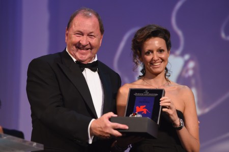 Roy Andersson svéd rendező az Arany Oroszlán-díjjal a 71. Velencei Nemzetközi Filmfesztiválon 2014. szeptember 6-án